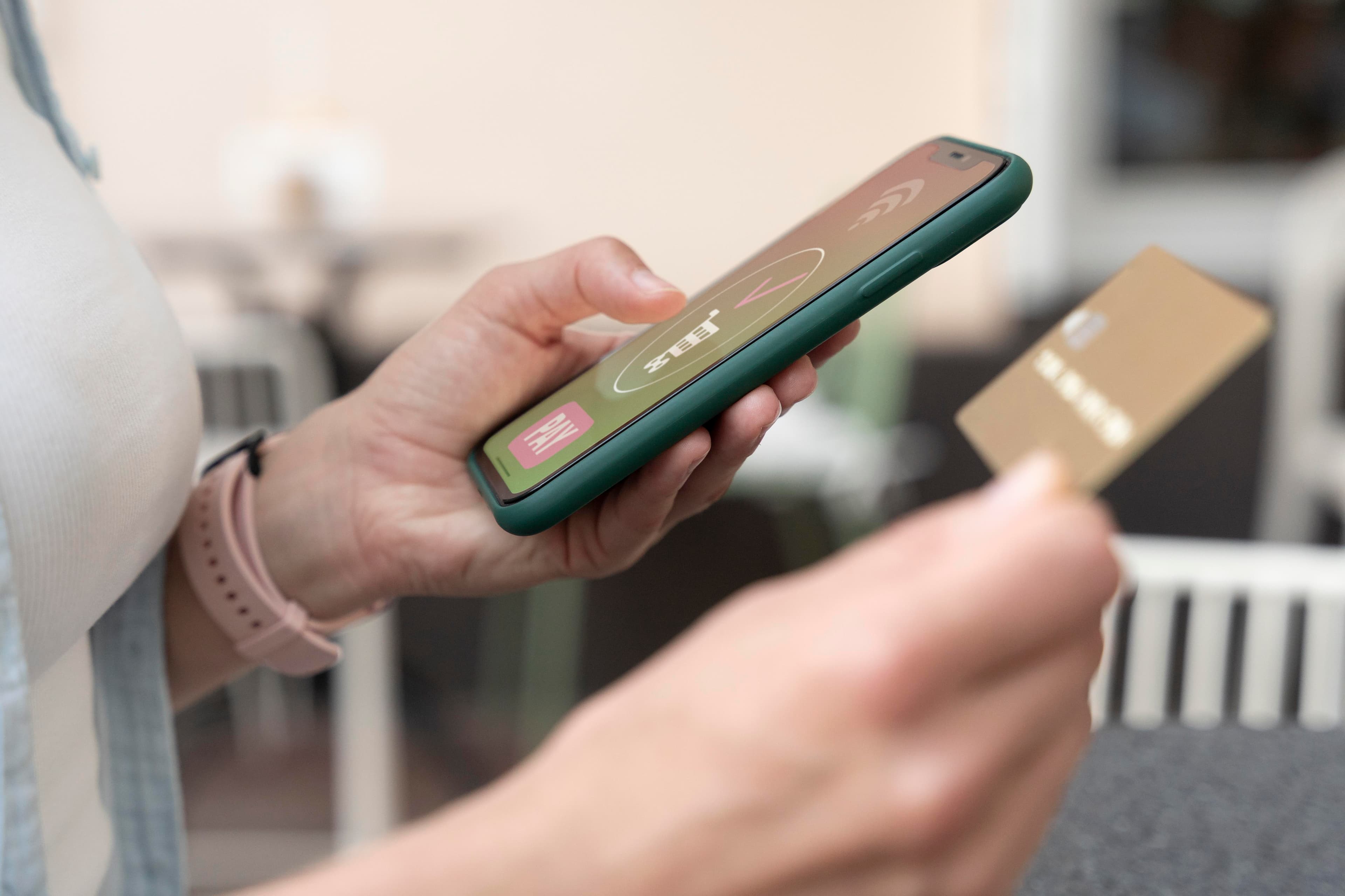 Mobile banking app interface